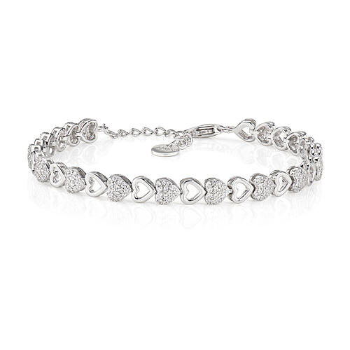 Amen hearts bracelet in 925 silver and white zircons 1