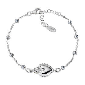 Armband Heiliges Herz Silber 925 changierende Kristalle Amen