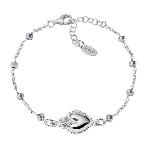 Armband Heiliges Herz Silber 925 changierende Kristalle Amen 1