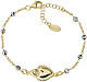 Amen bracelet with gold plated Sacred Heart and faceted beads, 925 silver s1