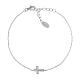 Amen 925 silver bracelet with white zircons and rhodium finish with cross s1