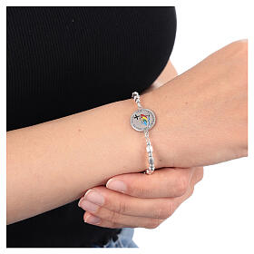 Armband zum Jubiläum 2025 mit sechseckigen Perlen, 925er Silber, Emaille