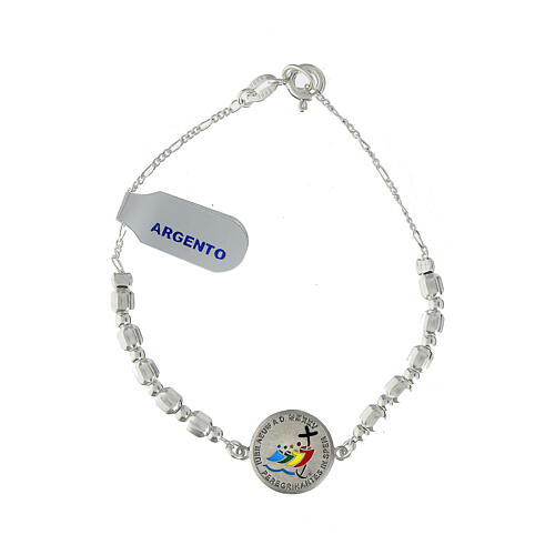 Bracelet with 2025 Jubilee enamelled medal, 925 silver hexagonal beads 1