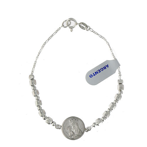 Bracelet with 2025 Jubilee enamelled medal, 925 silver hexagonal beads 4