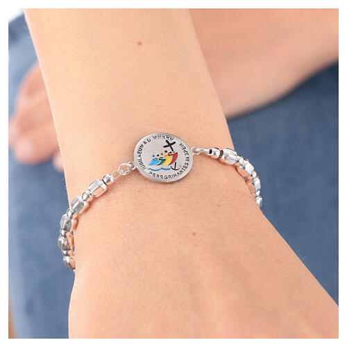 Jubilee 2025 bracelet with hexagonal beads in 925 silver enamel 3