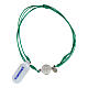 Green adjustable bracelet with silver medal of St. Benedict s3