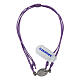 Bracelet corde lilas médaille Vierge Miraculeuse argent s3