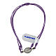 Bracciale cordino lilla medaglia miracolosa argento s1
