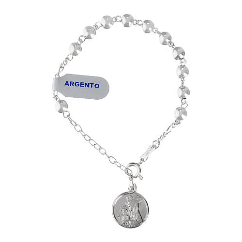 Bracelet dizainier berloque Jubilé 2025 grains lisses 6 mm argent 925 2