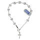 Cross bracelet with white crystal rhinestone beads 925 silver  s1