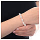 Cross bracelet with white crystal rhinestone beads 925 silver  s2