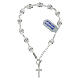 Cross bracelet with white crystal rhinestone beads 925 silver  s3