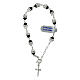 Cross bracelet 925 silver two-tone crystal white black rhinestones s1