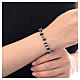 Pulseira dezena contas cristal preto argolas prata 925 s2