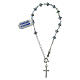 Bracciale grani cristallo conico azzurro rondelle argento 925 s3