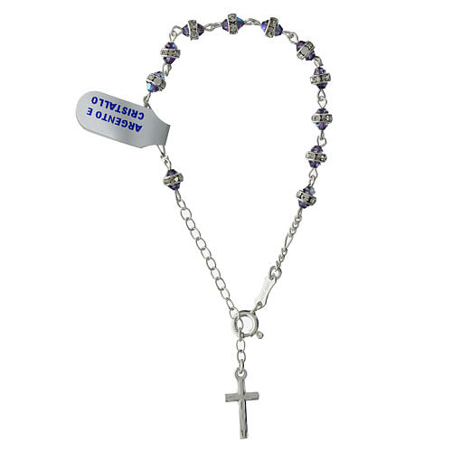 Armband aus Silber 925 Kegelkristall lila irisierend 3