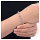 Bracciale argento 925 grani cristallo conico viola iridescente s2