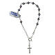 Bracciale argento 925 grani cristallo conico viola iridescente s3