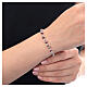 Bracciale grani cristallo rosso iridescente rondelle strass argento 925 s2