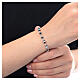 Pulsera decena granos cónicos negros iridescentes cuentas strass plata 925 s2