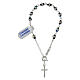 Bracciale decina grani conici neri iridescenti strass argento 925 s3