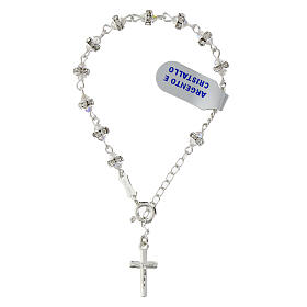 Bracciale rondelle strass decina cristalli bianchi argento 925