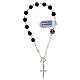 Single decade rosary bracelet, 0.24 inches garnet crystals, white Our Father bead with cross, 925 silver s3