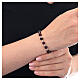 Single decade rosary bracelet, 0.24 inches garnet crystals and pink strass ball bead, 925 silver s2