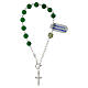 Single decade rosary bracelet of green aventurine beads, 0.24 inches, 925 silver s1