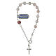 Pulseira contas quartzo rosado 6 mm prata 925