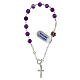 Single decade rosary bracelet of amethyst beads, 0.24 inches, 925 silver s1