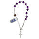 Single decade rosary bracelet of amethyst beads, 0.24 inches, 925 silver s2