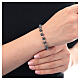 Pulsera decena cuentas strass 6 mm negra zircones blancos plata 925 s2