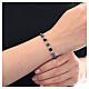 Pulsera decena cuentas strass cristal 6 mm negro plata 925 s2