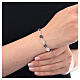 Pulsera cristal iridescente cuentas strass negra plata 925 cruz s2