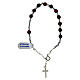 Pulseira contas cristal bordô 6 mm continhas hematita fio prata 925 s3
