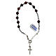 Cross bracelet with burgundy crystal beads 6 mm hematite pearls with 925 silver cable s1