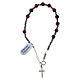 Bracelet with burgundy crystal beads of 0.24 in and black hematite, 925 silver cable s1