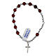 Elastic bracelet with 0.24 in burgundy crystals and hematite beads, 925 silver s1