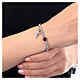 Elastic bracelet with 0.24 in burgundy crystals and hematite beads, 925 silver s2
