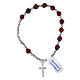 Bracciale ematite grani 6 mm cristallo granata argento 925 elastico s3
