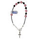 Bracciale cristalli bordeaux strassball rosa ematite argento 925 cavetto s1