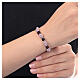 Bracciale cristalli bordeaux strassball rosa ematite argento 925 cavetto s2