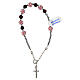 Bracciale cristalli bordeaux strassball rosa ematite argento 925 cavetto s3