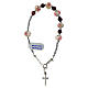 Single decade rosary bracelet burgundy and white beads with roses, hematite and 925 silver s1