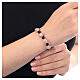 Pulsera decena granos cristal 6 mm decoraciones rosas hematites plata 925 s2