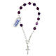 Decade rosary bracelet with faceted amethyst 6 mm 925 silver s1