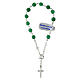 Single decade rosary bracelet, faceted green aventurine beads of 0.24 in, 925 silver s1