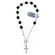 Bracciale decina grani onice 6 mm argento 925 croce s1