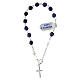 Rosary bracelet 925 silver cross with faceted lapis beads  s1